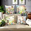 Pcs Easter Bunny and Egg Pillowcase Printed Polyester Cm Throw Pillowcover Decorative Sofa Cushion Pillowslip Home Decor