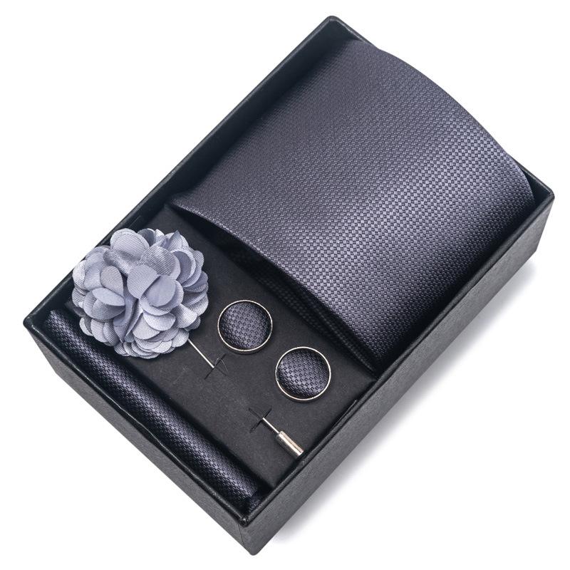 Boda Boda Corbata Novio Festiva Borgoña Corbata Traje de Hombre Gemelos Ramillete Kit de Accesorios