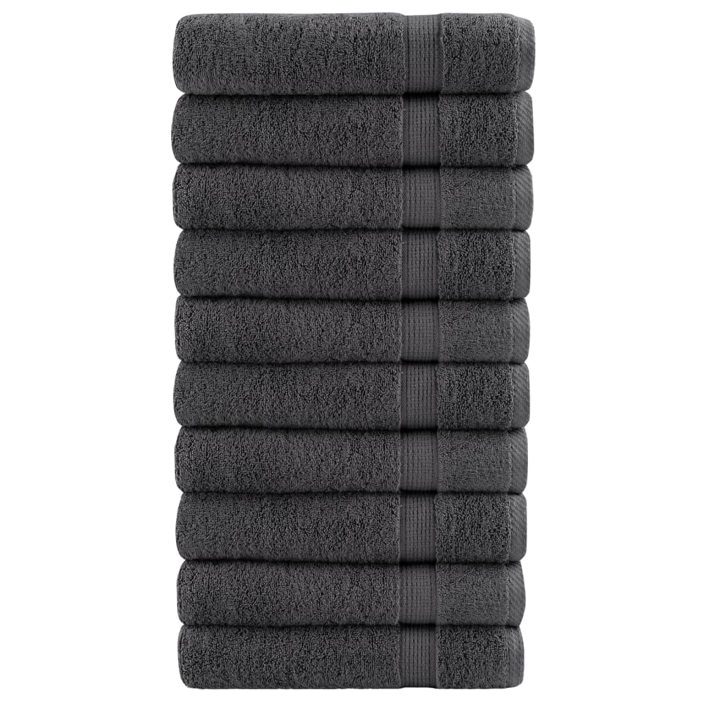 Premium Towels SOLUND 10 pcs Anthracite 50 x 100 cm 600 g m²