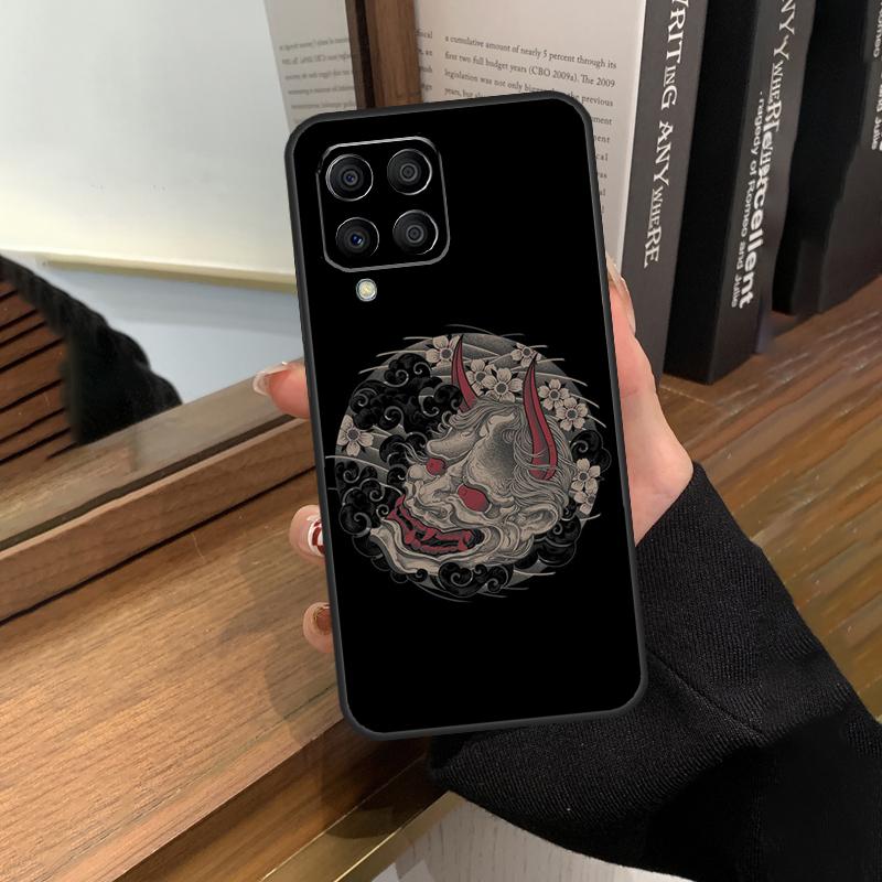 Japanese Oni Hannya Demon Mask Case For Samsung Galaxy M35 M15 M55 M56 M36 M16 M06 M31 M13 M33 M53 M12 M32 M52 M14 M34 M54