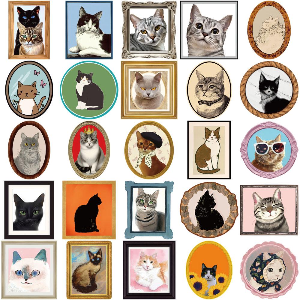 50 Cute Cat Cartoon Stickers for DIY Phone Cases & Notebooks