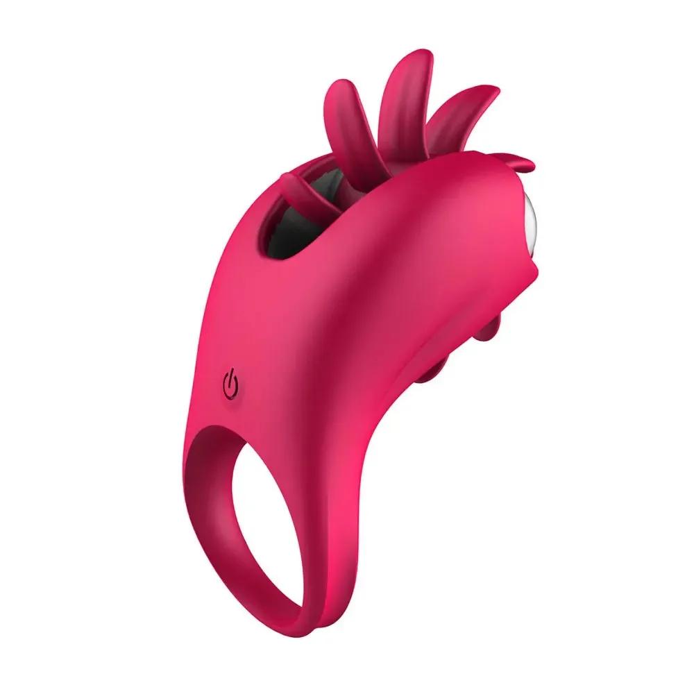 Male Cock Lasting Trainer Rotating Tongue Clitoral Stimulator Delayed  Ejaculation Semen Lock Ring 10 Modes Vibration Sex Toys