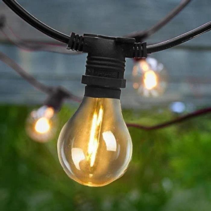 ALLEGRA-Guirlande lumineuse d'extérieur 10 lumières LED 5m raccordable Noir New Garden
