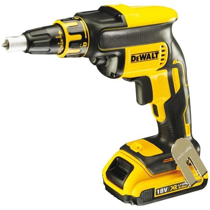 Visseuse plaques de plâtre 18V 2Ah Li-ion Moteur Brushless DEWALT DCF620D2