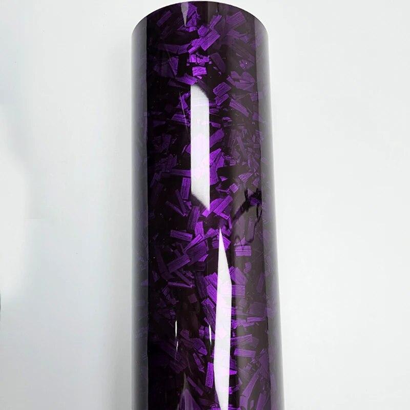 High Glossy Forged Carbon Fiber Purple Car Wrap Vinyl Car Accsesories Adhesive Vinyl for Motorcycle Sticker Exterior Accessories