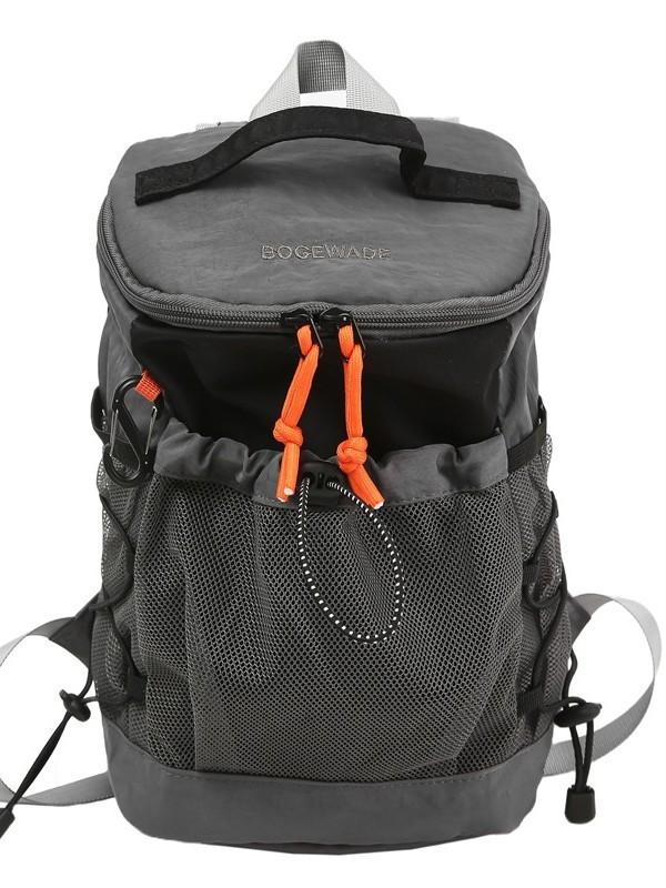 Mountain Range Nylon Drawstring Backpack For Casual Travel And Hiking