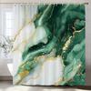Cortina de Ducha con Impresión Flow Art Mármol Verde, Cortina de Ducha Decorativa para Baño, Cortina de Ducha Impermeable con Ganchos