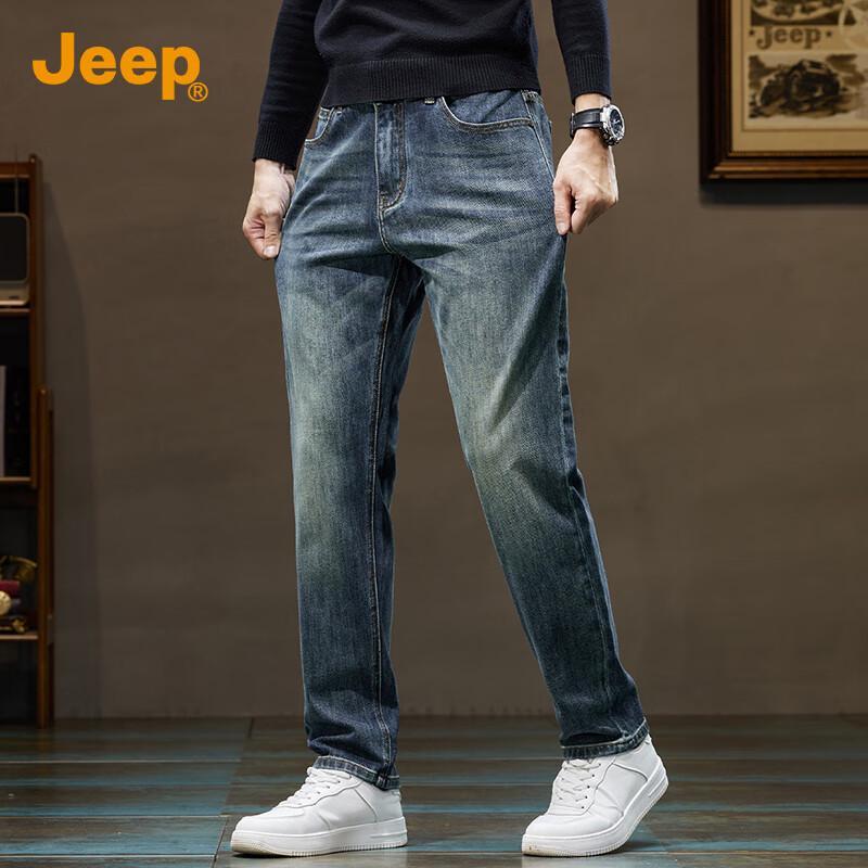 

JEEP Men s High-Stretch Washed Straight-Leg Jeans 38