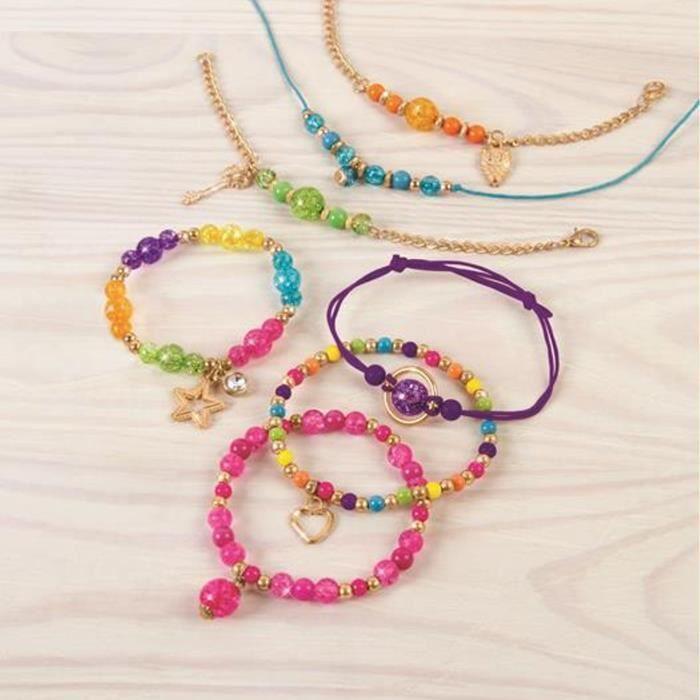 Kit de création de bracelets - Make it Real - Rainbow Crystals - 148 perles - 99 ornements - 5 pendentifs