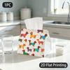 1pc Tissue Box, Cartoon Style/Dachshund Dogs In Sweaters/Cozy Happy Vibe Pattern, 2D Flat Printing, Crafted with Strong Polyester, Machine Washable, T