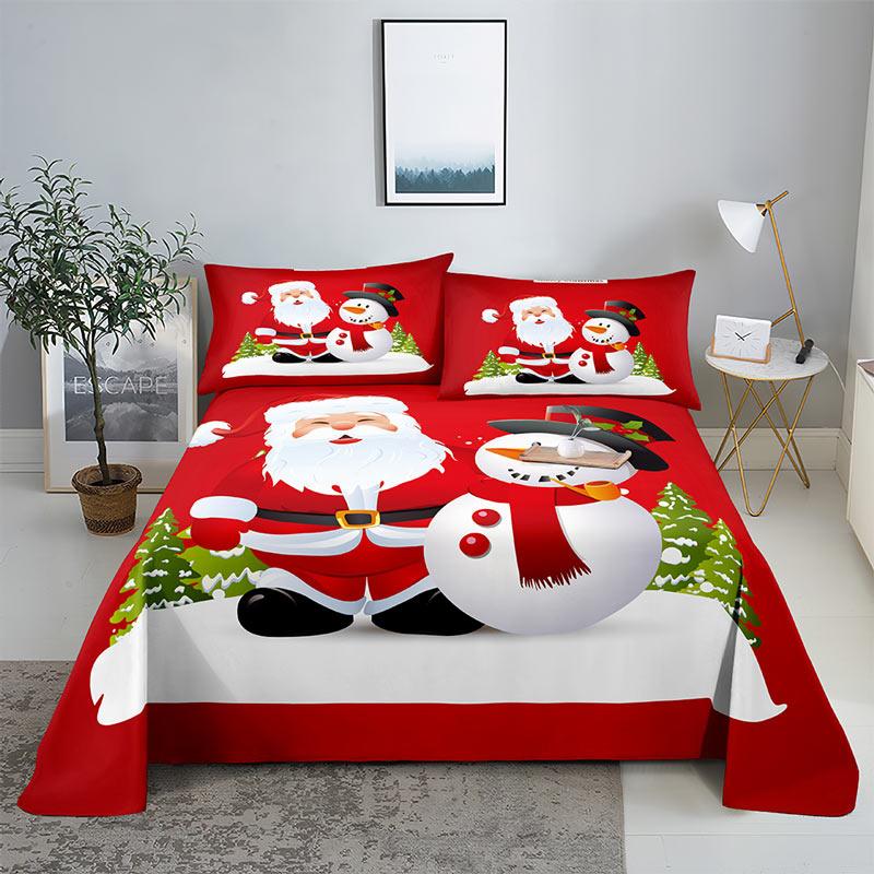 Comforter Merry Christmas Bed With 3D Print Santa Claus Home Decor New Year King Queen Full Size Red Bed