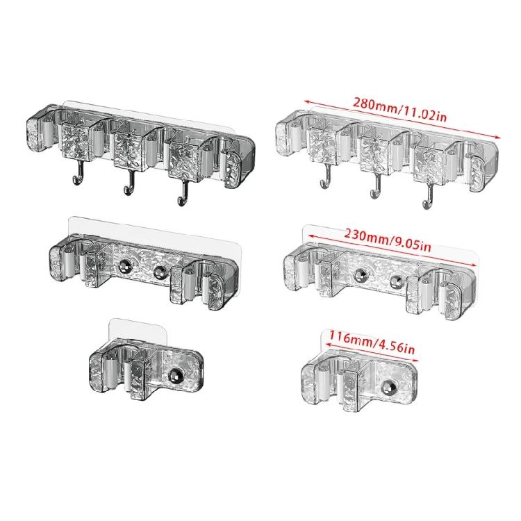 Wall Mount Broom Grippers Mop and Broom Holder Self Adhesive No Drilling Broom Hanger Hook for Kichen Home and Garden