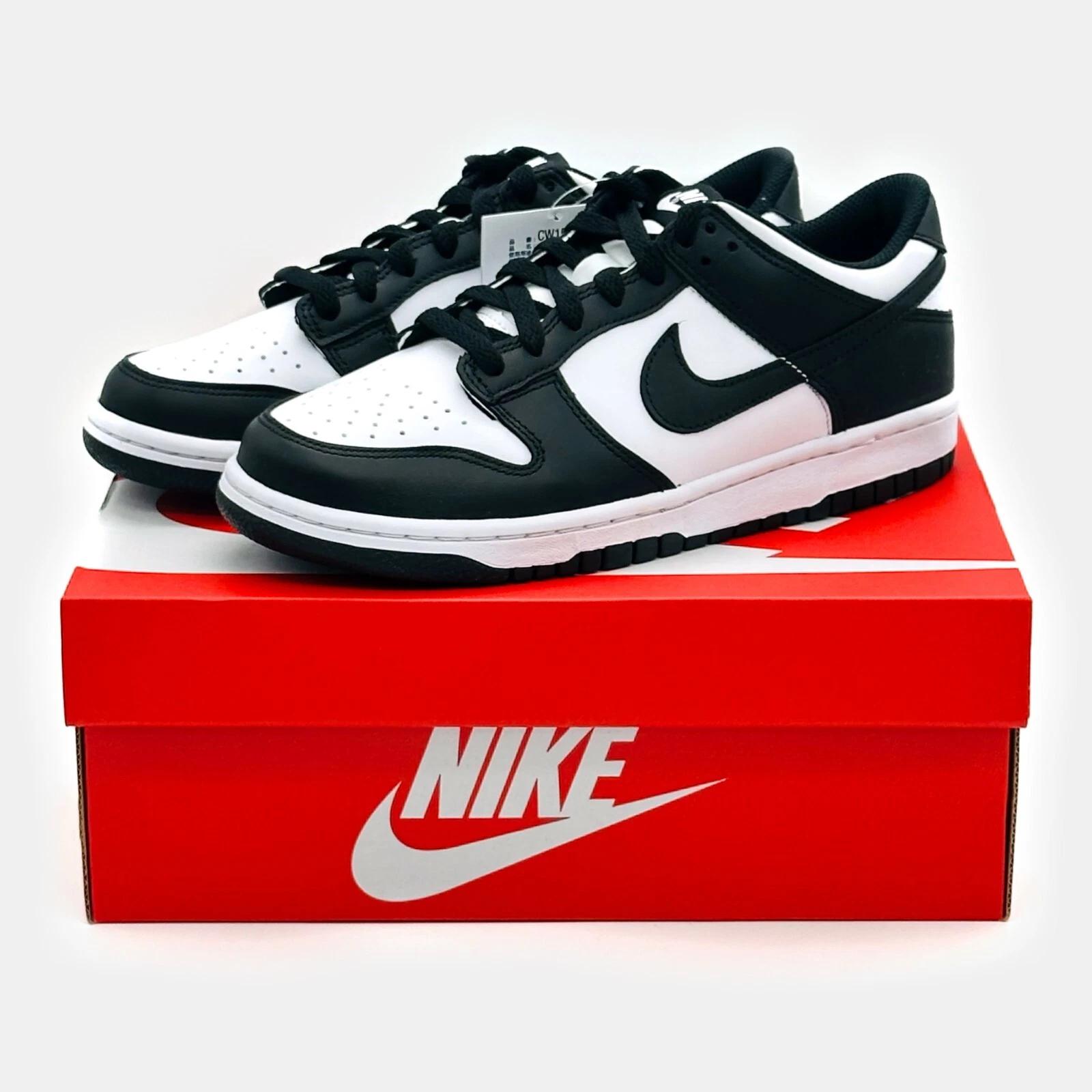

CW1590-100 Nike Dunk Low Retro Белый Черный Panda GS Классические Кроссовки Кожа US 6Y