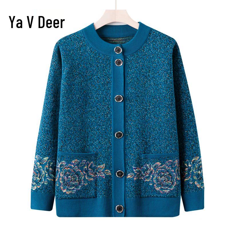 Yalu Women's Mid-Aged Plus Velvet Knitted Cardigan