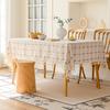 Embroidered Checkered Universal Dining Table Cloth Decorative Tablecloth Cover Cloth North Tablecloth Table Mat Cotton And Linen