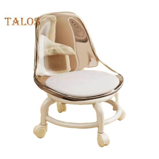 Low Rolling Stool with Backrest 360 Degrees Swivel Wheels Faux Leather Cushion Roller Seat Heavy Duty Rotating Mini Chair Seating Stool