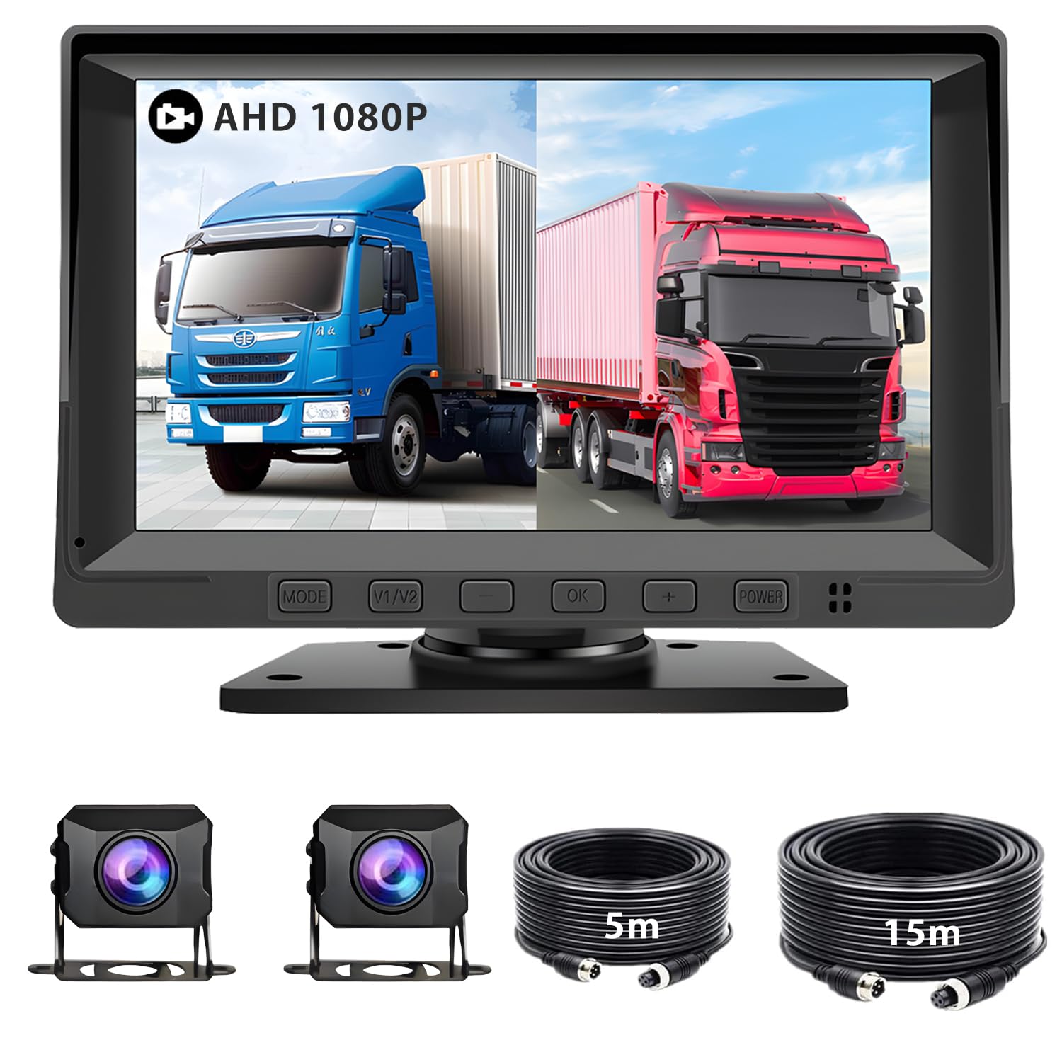 

Монитор камеры заднего вида резервный 2 IPS LCD 1080P резервный 2 запись видео 9В до 36В 1 год гарантии производителя комплект, 7-дюймовый монитор, камеры, дисплей,