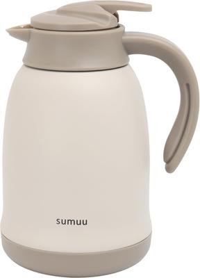 Estale Tabletop Pot, Vacuum Flask with Double Walls, Keeps Hot and Cold, 1300ml, Stylish Matte White, Sumuu