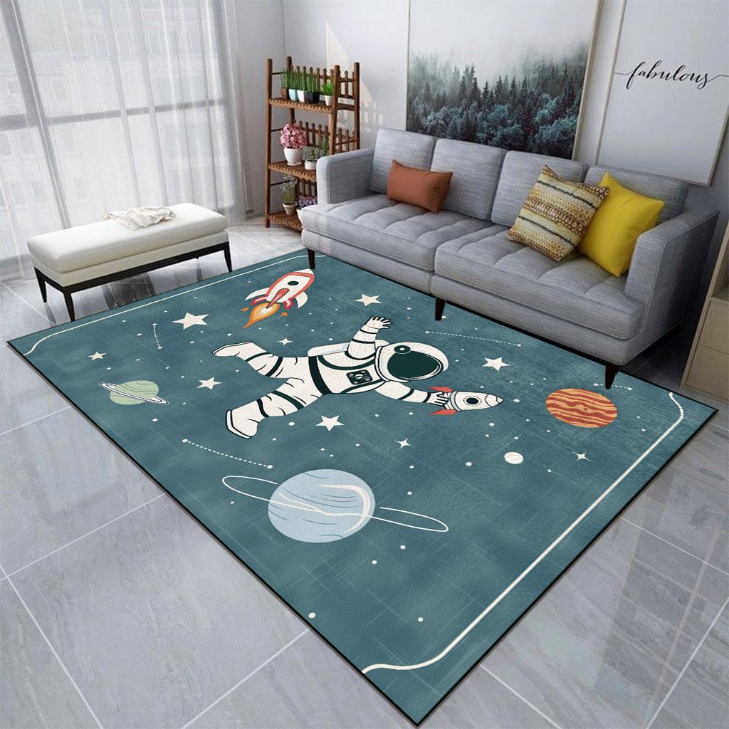 Spaceman Animation Carpet for Living Room Ins Children's Room Large Size Soft Rugs Cute Style Non-slip Washable MAT Customizable