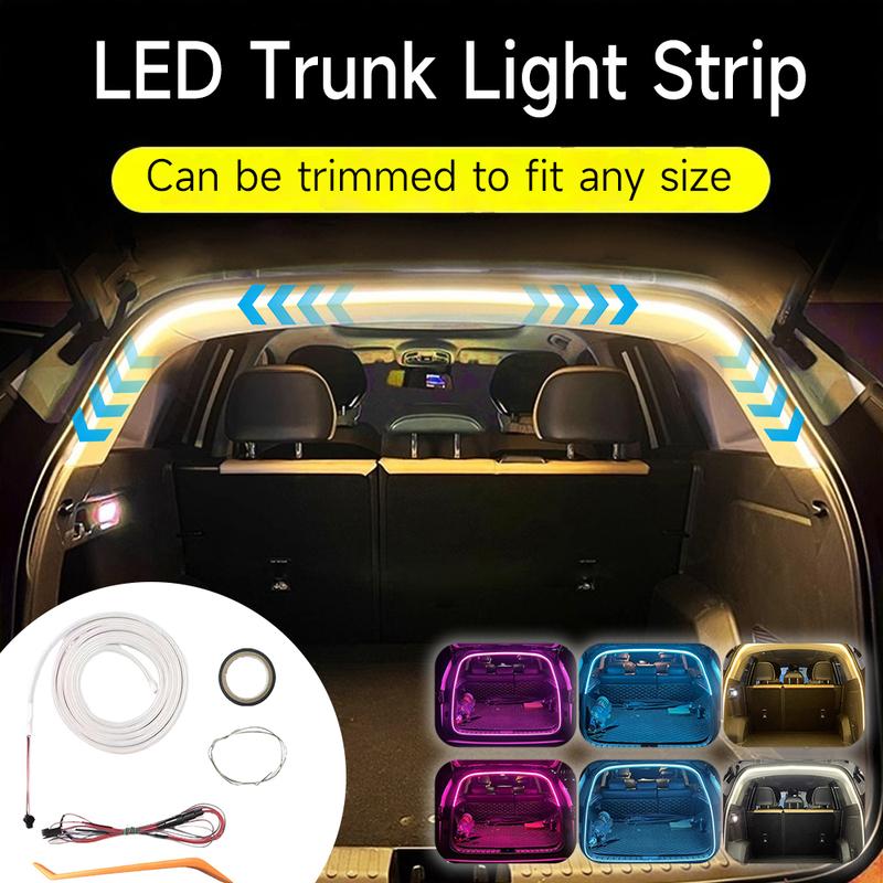 2/4M Car High Brightness Trunk Lighting Ambient Light Interior Decoration Led Wireless Automatic Sensing Tailgate Light Strip