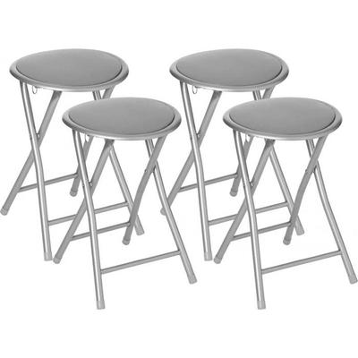 Atmosphera "Elisa" PVC Folding Stool - Grey - Set of 4