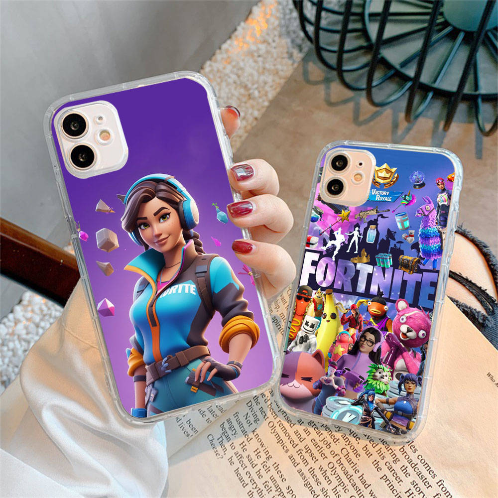 Hülle für Samsung A04 A14 A23 A34 A54 M23 M33 M52 M53 Realme 10 9 C30S C35 C55 VIVO Y02S Y21 Y51 X80 Pro Transparente Hülle FI3 Fortnite Lustig