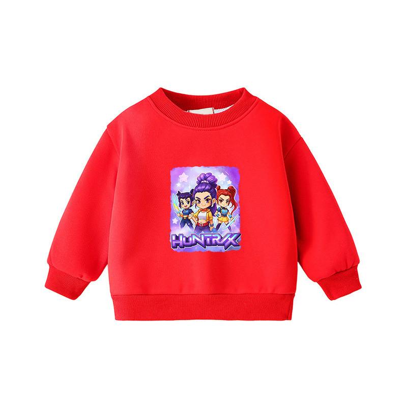Multi-color Children Girls Kpop Hunters Rumi Zoey Mira Print Long Sleeves Round Neck Sweatshirt