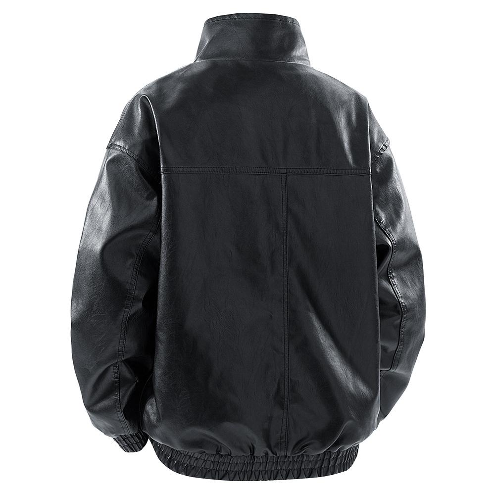 Men's Jacket New Work Jacket Men's Handsome Men's Spring and Autumn Casual Leather Jacket Top