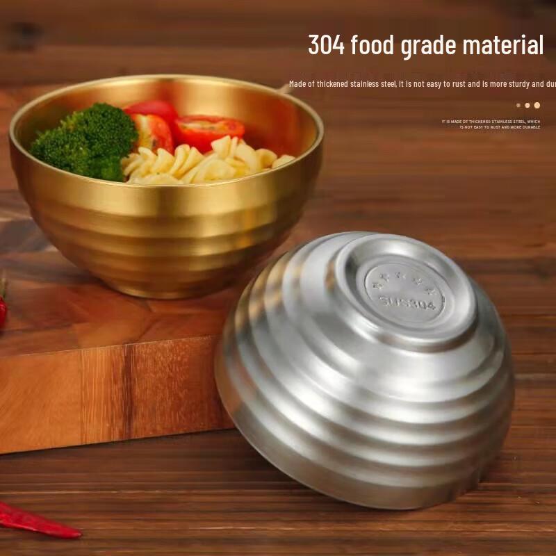 Wuhe 304 Sanded Stainless Steel Double-Layer Bowl Set