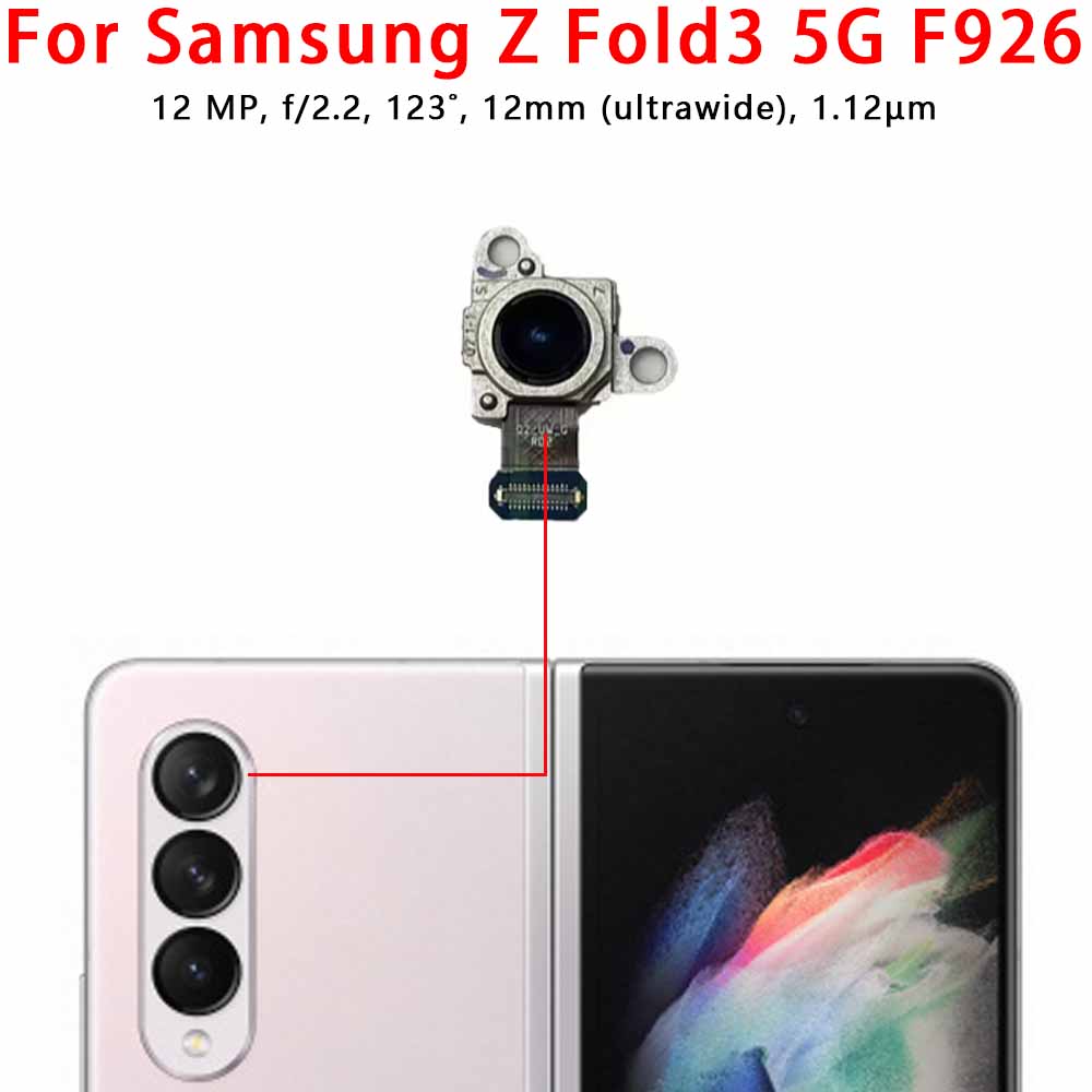 Rear Back Camera For Samsung Galaxy Z Fold Fold2 Fold3 Fold4 Fold5 5G Camera Module Backside View Replacement Spare Parts