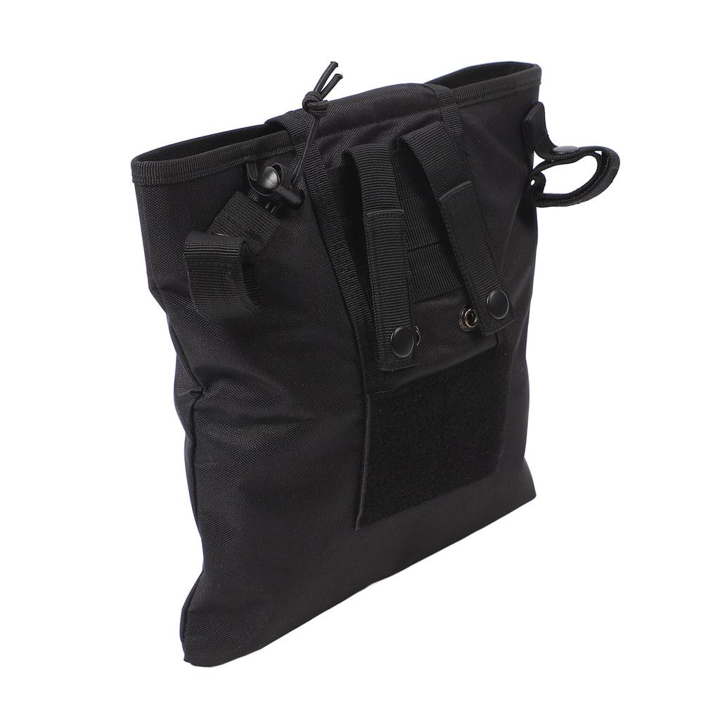 Dump Drop Pouch Multifunctional Nylon Portable Folding Recycling Bag Waist Hanging Recycling Bag for Outdoor Black
