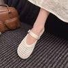 Retro hollow sandals soft sole Mary Jane shallow mouth single shoes 2025 new popular women's one-pedal lazy shoes