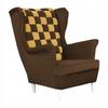 Carol Duo Scandinavian Wing Chair Brown Yellow Honey