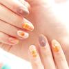 Warm-Tone Nail Stickers 24pcs | Self-Adhesive Strips, Caramel&Plaid Mix, Quick 5-Min Manicure