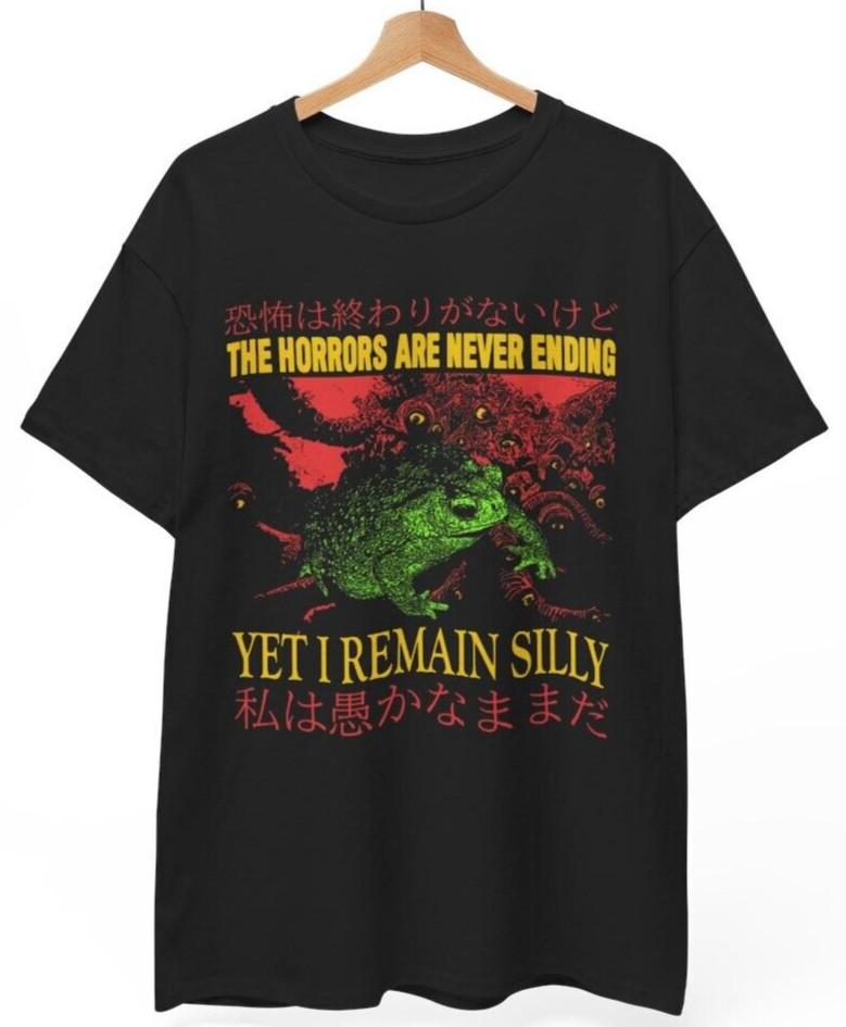 The Horrors Are Never Ending Yet Vintage Japanese Frog T-Shirt,  Unisex Tee