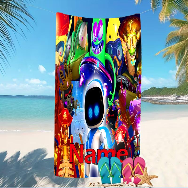 Customizable personalized beach towels Astro Bot themed designs.Suitable for the beach, yoga, sports;ideal as beach accessories