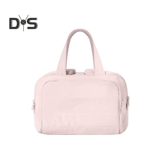 

Дорожная косметичка Большая вместимость Широко открывающаяся сумка-органайзер для туалетных принадлежностей Влажная косметичка с ручкой для аксессуаров Туалетные принадлежности Путешествия светло-розовый