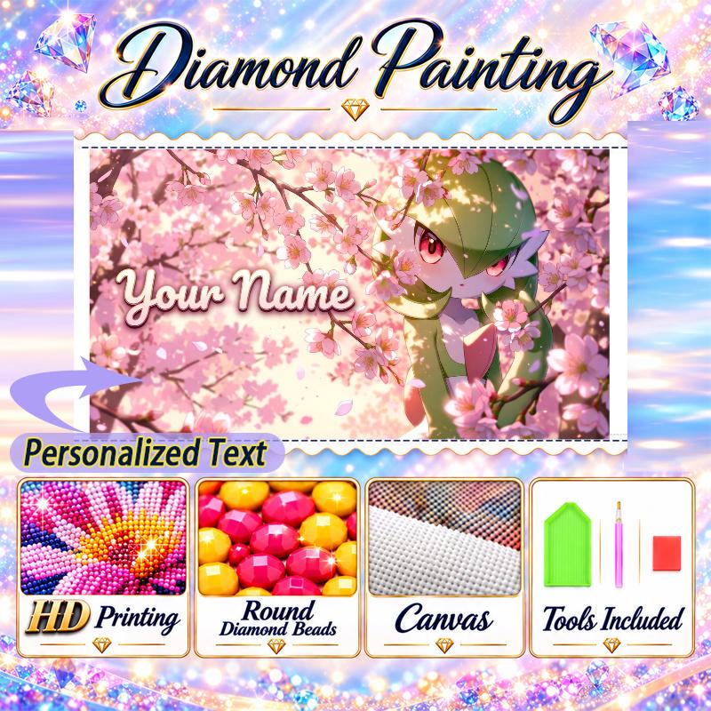 Personalized Gardevoir Diamond Art Custom Name 5D Diamond Painting Full Drill DIY Craft