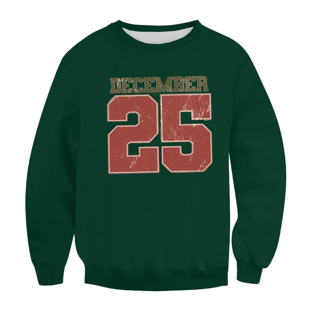 Christmas Print Loose Fit Round Neck Sweatshirt For Men