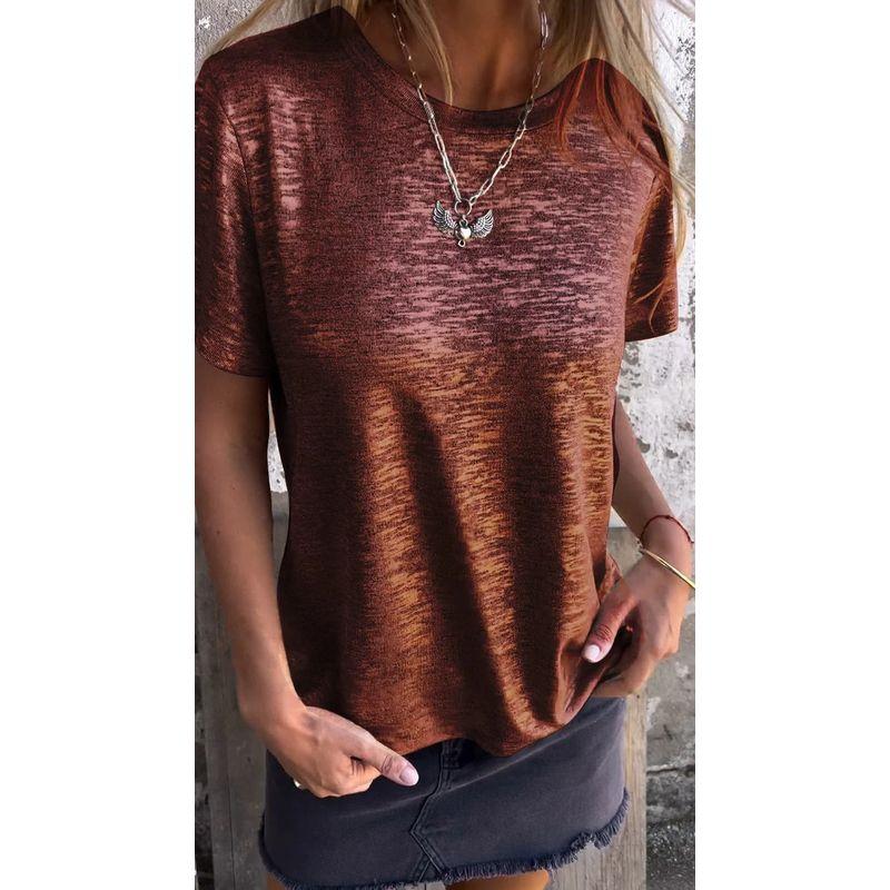 round Neck Short Sleeve Loose T-shirt Pure Color round Neck Short Sleeve Loose T-shirt