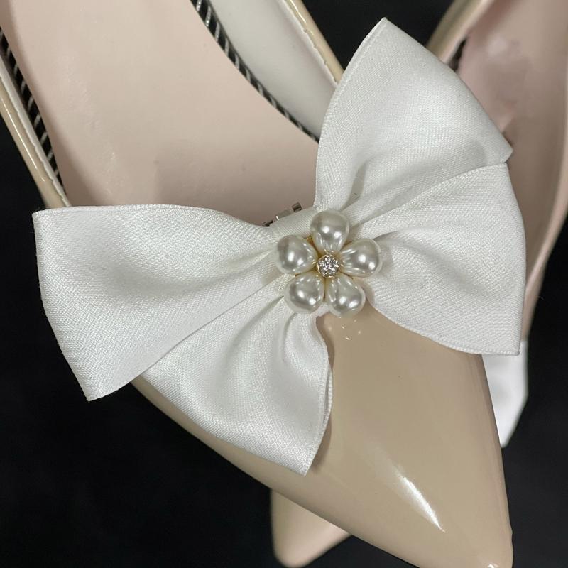 Elegant Bowknot Shoe Clip for Flats Pumps Decorative Shoe Accessories Clip Women Wedding Party Shoe Decorations Clip