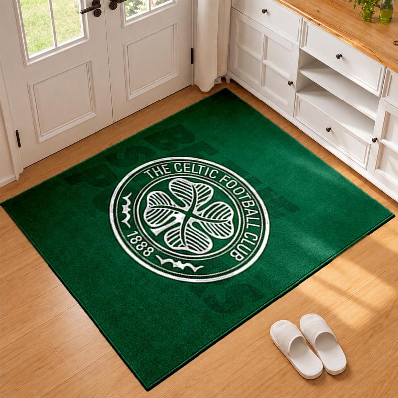 Celtic Football Club Teppich Fußmatte für Wohnzimmer oder Schlafzimmer Schutzmatte unter dem Stuhl Bürodeko Weihnachtsgeschenk Geburtstagsgeschenk