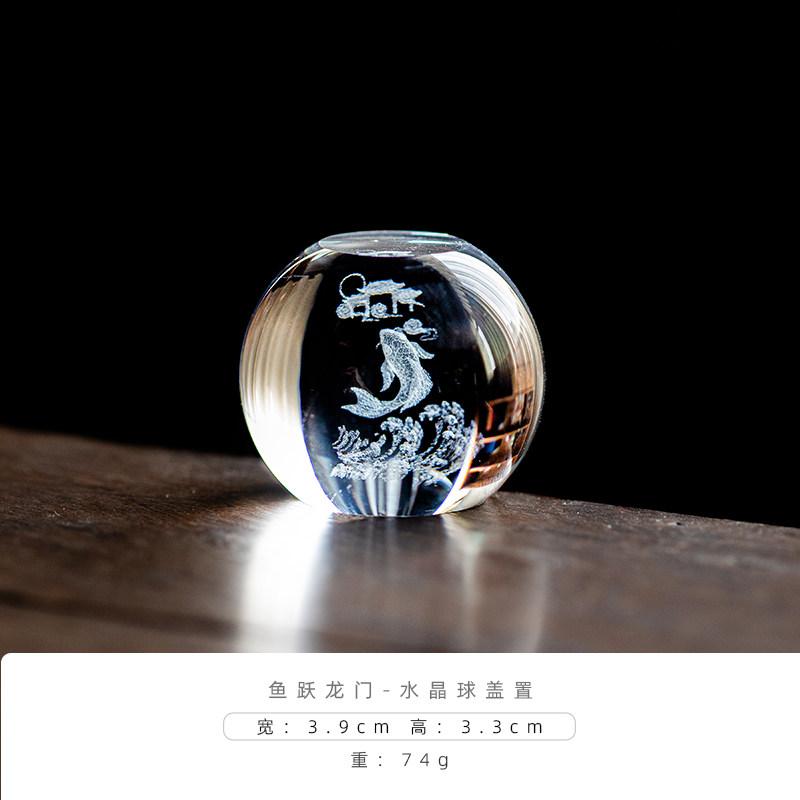 

Creative Crystal Glass Moon Rabbit Cover, A Household Tea Ceremony Small Accessory, A Tea Bowl Pet and Tea Table Decoration Item