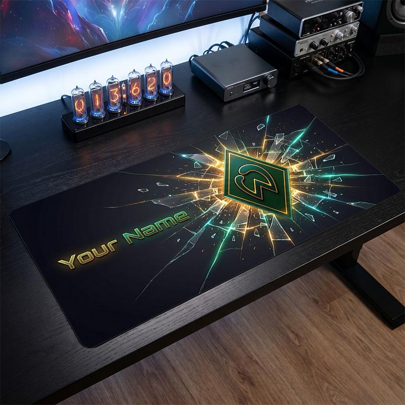 Werder Bremen FC Custom Large Mouse Pad, Personalized Name Text Print, Football Logo Non‑Slip Desk Mat Gaming Gift