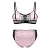 Sissy Lingerie Nightwear for Men Satin Sheer Mesh Bra Top Adjustable Spaghetti Straps with Matching Thong Briefs