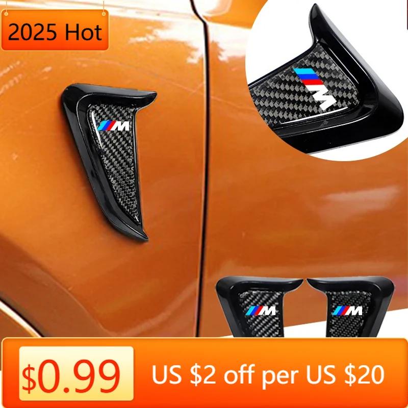 BAGA7 New 2025 Carbon Fiber Car Side Leafboard Sticker Flank Fender Modified For BMW X1 X2 X3 X4 X5 1 2 3 4 5 6 Series F10 F30 F01 F25
