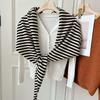 New Fahion Design Women Scarf Autumn Winter Wool Blend Triangle Muffler Lady Shawl Korean Style Striped Thick Warm Wrap Female