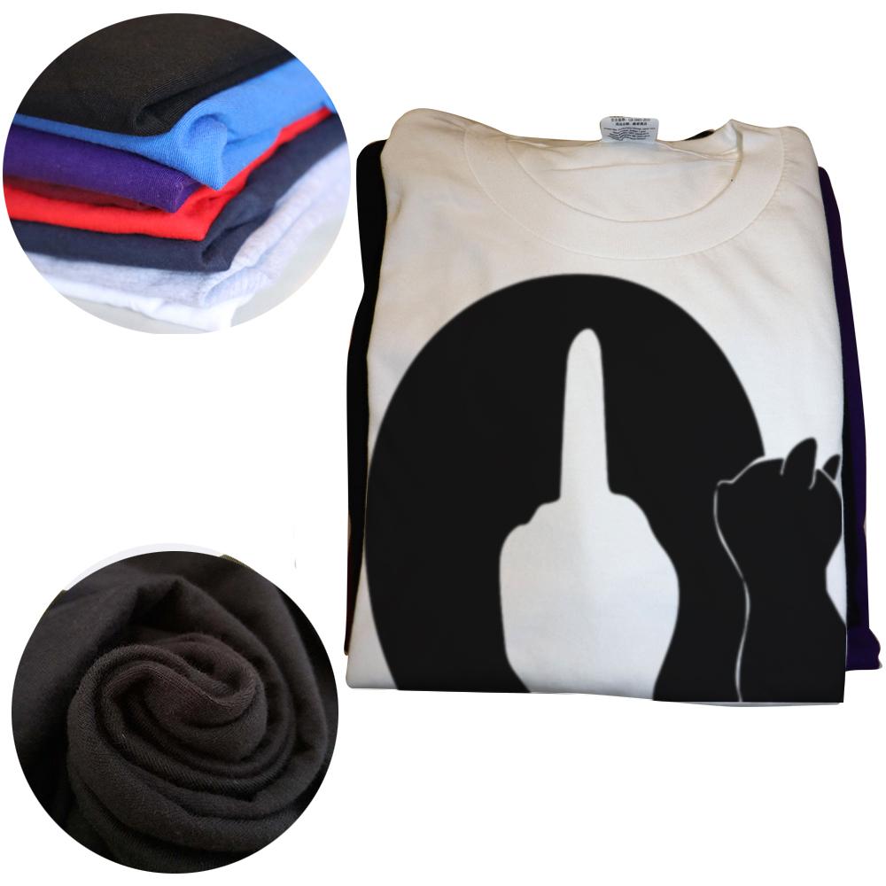 Funny Cat Shadow I Hate People Middle Finger T Shirts Men Cotton Humor Streetwear Tee Shirt Short Sleeve Unisex Loose Clothing