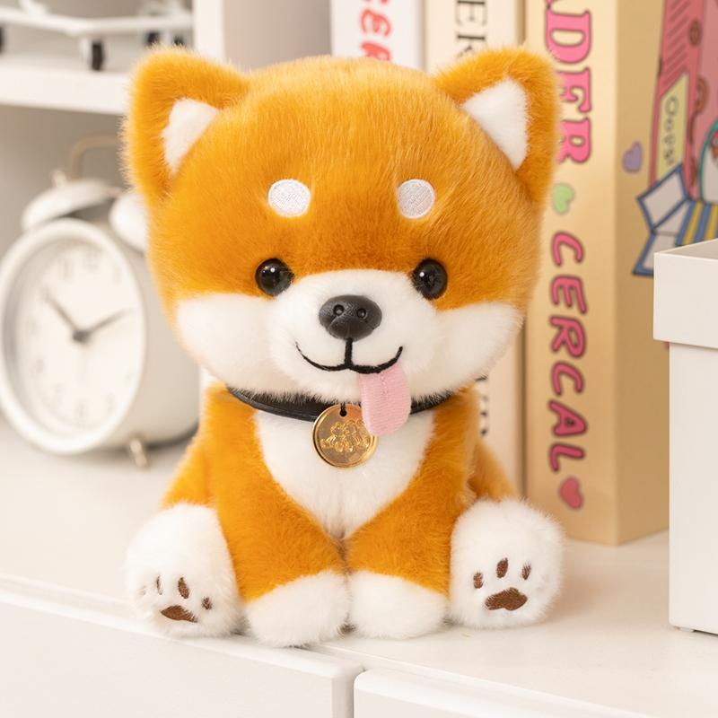 22cm Kawaii Realista Peludo Cachorro Suave Muñeco Shiba Inu Peluche Juguete Lindo Encantador Regalo Para Habitación de Niñas Decoración Muñeco Relleno