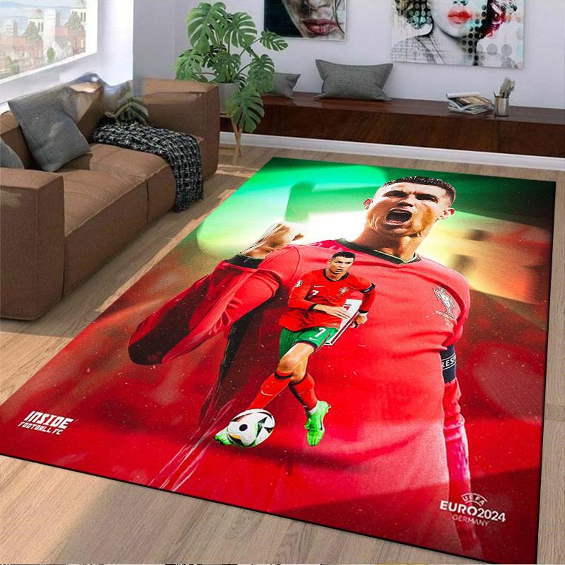 Football Star Designed floor mat, suitable as a non-slip mat for the living room or bedroom sofa